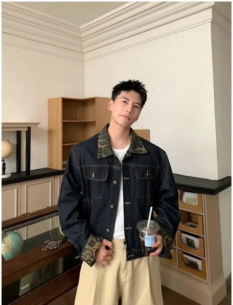 Holo Animal Print Splice Denim Jacket-korean-fashion-Jacket-Holo's Closet-OH Garments