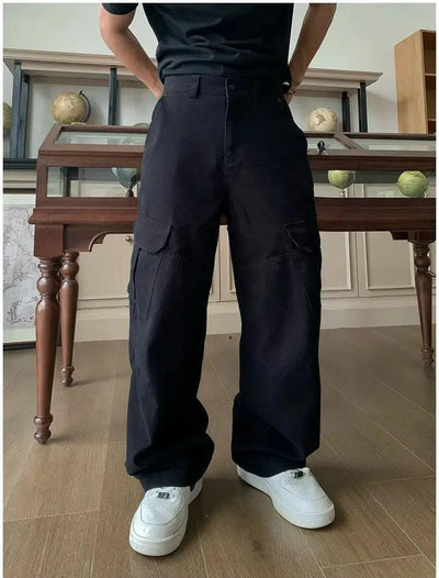 Holo Basic Straight Leg Cargo Jeans-korean-fashion-Jeans-Holo's Closet-OH Garments