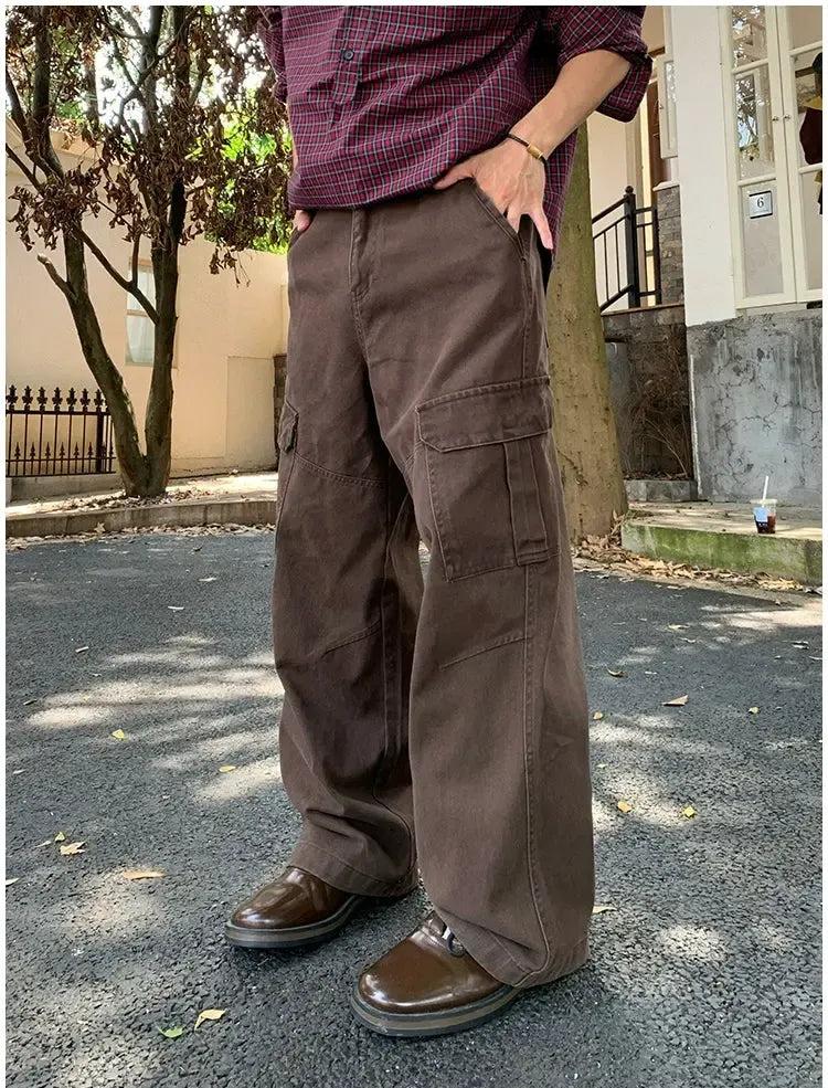 Holo Basic Straight Leg Cargo Jeans-korean-fashion-Jeans-Holo's Closet-OH Garments