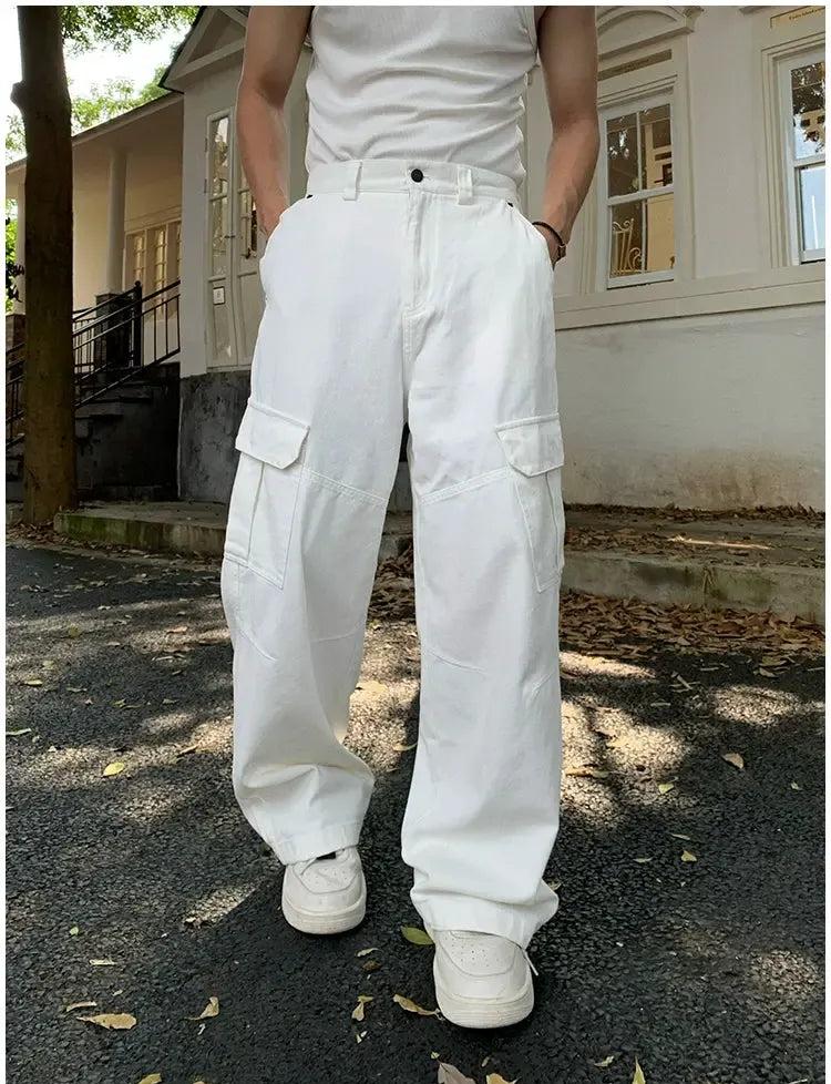Holo Basic Straight Leg Cargo Jeans-korean-fashion-Jeans-Holo's Closet-OH Garments