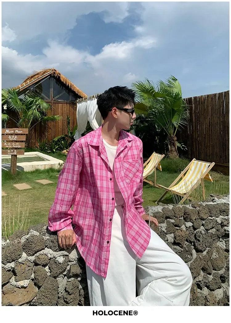Holo Breast Pocket Plaid S/S Shirt-korean-fashion-Shirt-Holo's Closet-OH Garments