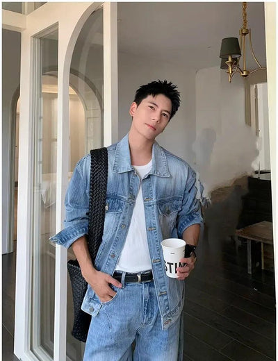 Holo Buttoned Versatile Denim Jacket-korean-fashion-Jacket-Holo's Closet-OH Garments