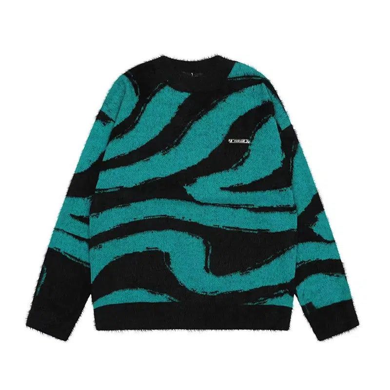 Holo Contrast Curved Stripes Sweater-korean-fashion-Sweater-Holo's Closet-OH Garments