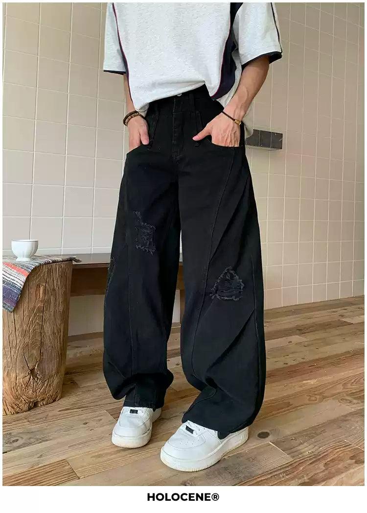 Holo Distressed Washed Jeans-korean-fashion-Jeans-Holo's Closet-OH Garments