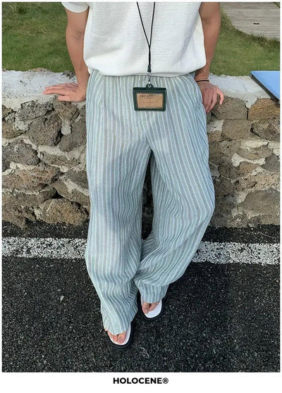 Holo Elastic Waist Striped Wide Pants-korean-fashion-Pants-Holo's Closet-OH Garments