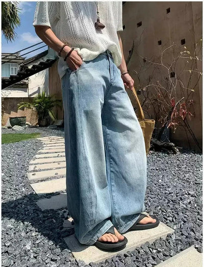 Holo Faded Drapey Jeans-korean-fashion-Jeans-Holo's Closet-OH Garments