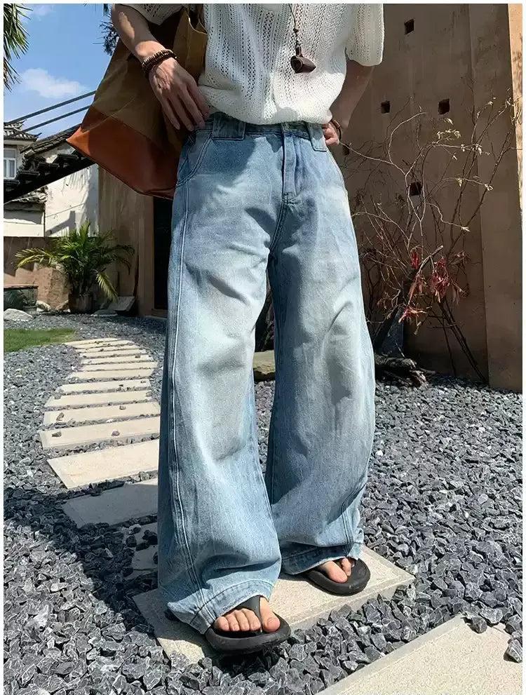 Holo Faded Drapey Jeans-korean-fashion-Jeans-Holo's Closet-OH Garments