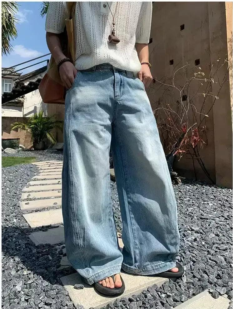 Holo Faded Drapey Jeans-korean-fashion-Jeans-Holo's Closet-OH Garments