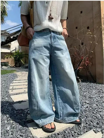 Holo Faded Drapey Jeans-korean-fashion-Jeans-Holo's Closet-OH Garments