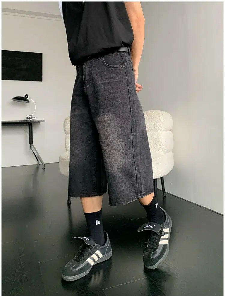 Holo Faded Versatile Denim Shorts-korean-fashion-Shorts-Holo's Closet-OH Garments