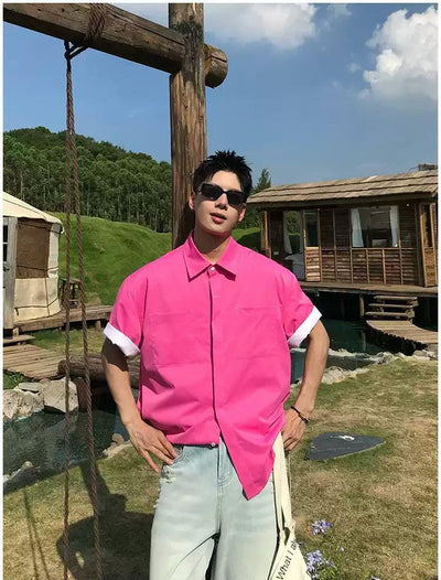 Holo Front Pocket Hidden Buttoned Shirt-korean-fashion-Shirt-Holo's Closet-OH Garments