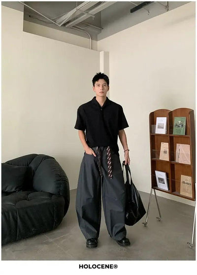 Holo Front Pocket Wide Scimitar Pants-korean-fashion-Pants-Holo's Closet-OH Garments