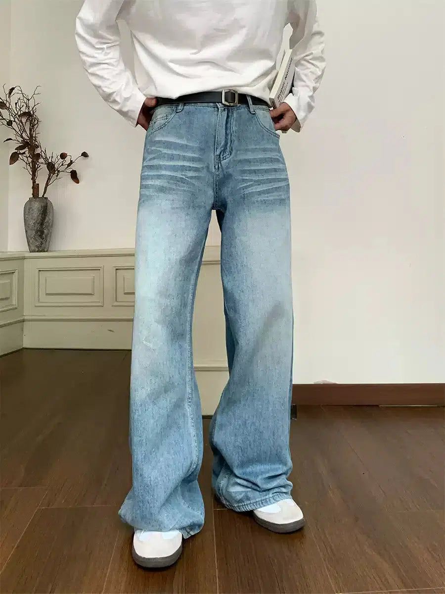 Holo Light Faded Loose Straight Jeans-korean-fashion-Jeans-Holo's Closet-OH Garments