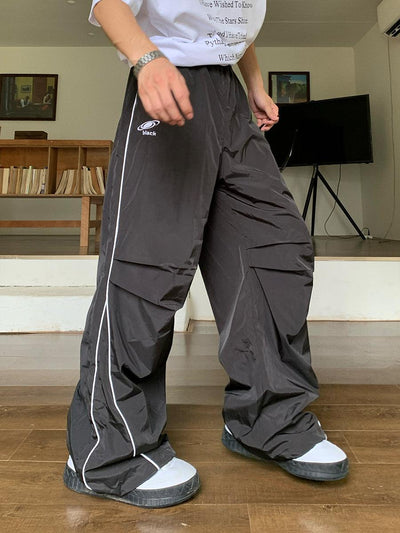 Holo Line Contrast Pleats Track Pants-korean-fashion-Pants-Holo's Closet-OH Garments