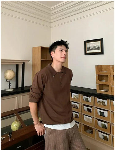 Holo Minimal Knit L/S Polo-korean-fashion-Polo-Holo's Closet-OH Garments