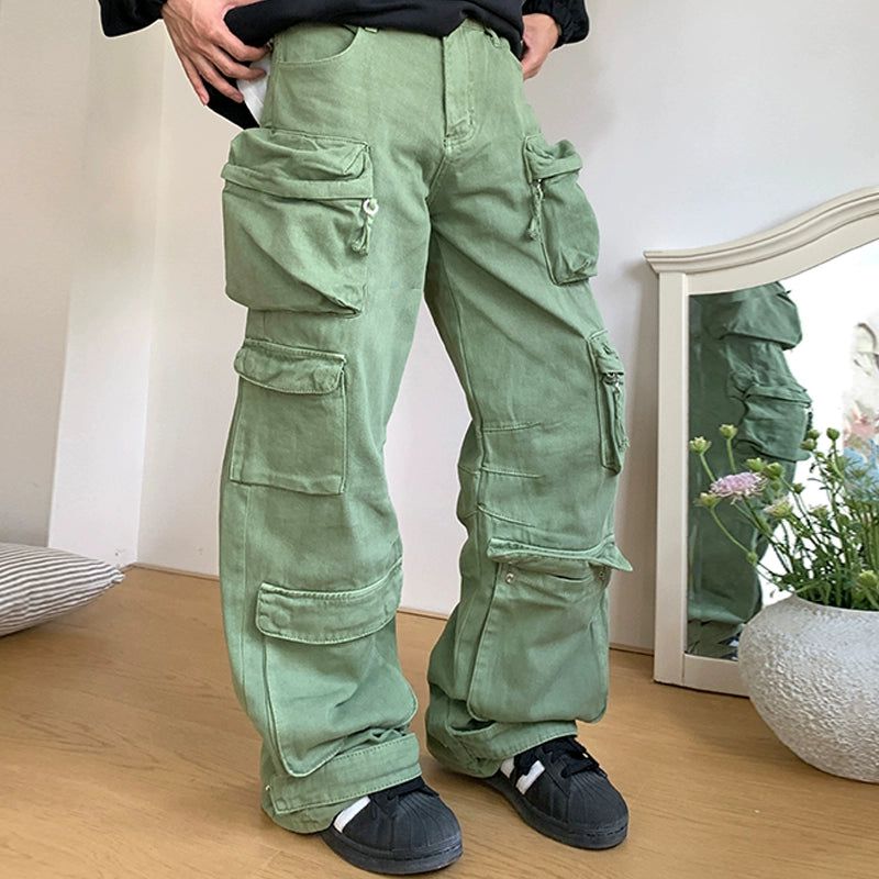 Holo Multi-Pocket Workwear Cargo Jeans-korean-fashion-Jeans-Holo's Closet-OH Garments