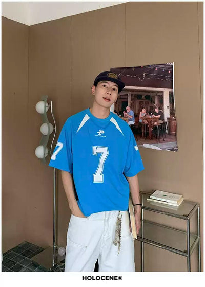 Holo Number 7 Print Sports T-Shirt-korean-fashion-T-Shirt-Holo's Closet-OH Garments
