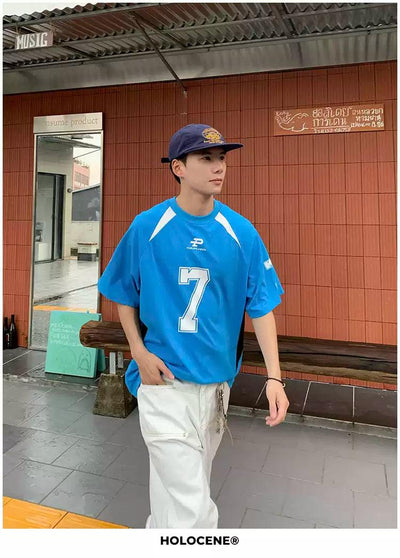 Holo Number 7 Print Sports T-Shirt-korean-fashion-T-Shirt-Holo's Closet-OH Garments