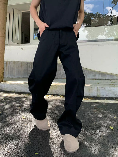 Holo Pleated Arc Bootcut Pants-korean-fashion-Pants-Holo's Closet-OH Garments