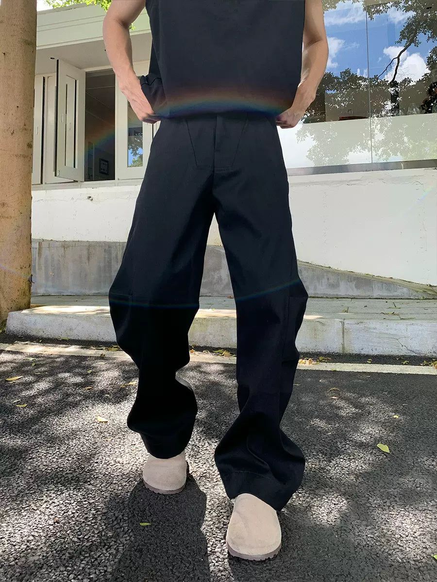 Holo Pleated Arc Bootcut Pants-korean-fashion-Pants-Holo's Closet-OH Garments