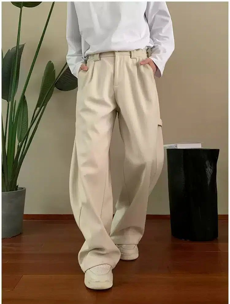 Holo Pleated Elastic Waist Loose Fit Pants-korean-fashion-Pants-Holo's Closet-OH Garments