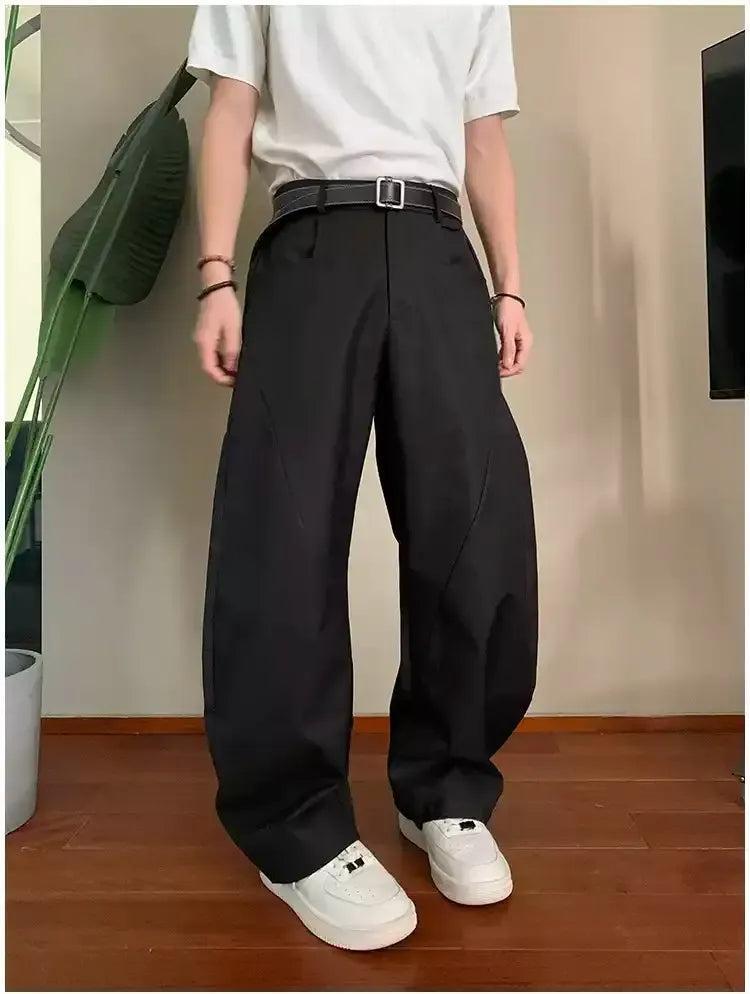 Holo Pleated Zipper Pocket Straight Pants-korean-fashion-Pants-Holo's Closet-OH Garments
