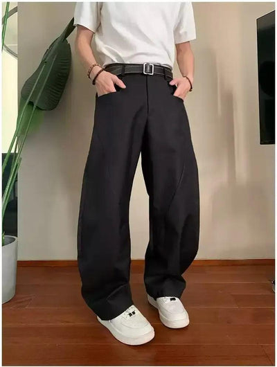 Holo Pleated Zipper Pocket Straight Pants-korean-fashion-Pants-Holo's Closet-OH Garments