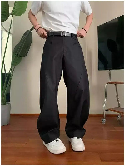Holo Pleated Zipper Pocket Straight Pants-korean-fashion-Pants-Holo's Closet-OH Garments