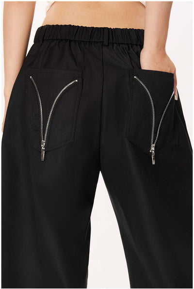Holo Pleated Zipper Pocket Straight Pants-korean-fashion-Pants-Holo's Closet-OH Garments
