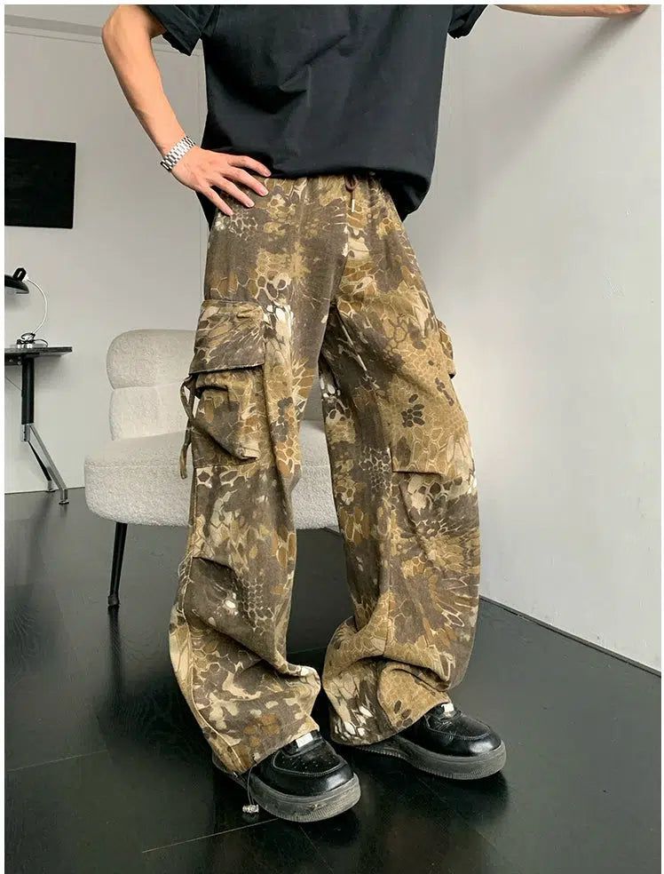 Holo Scale Camouflage Cargo Pants-korean-fashion-Pants-Holo's Closet-OH Garments