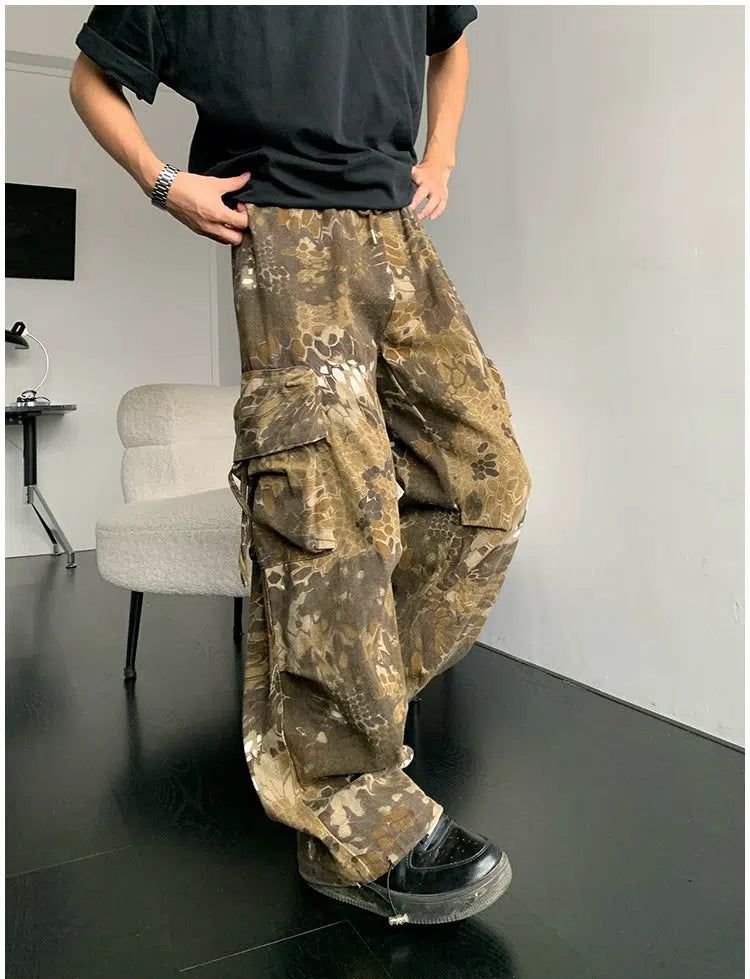 Holo Scale Camouflage Cargo Pants-korean-fashion-Pants-Holo's Closet-OH Garments
