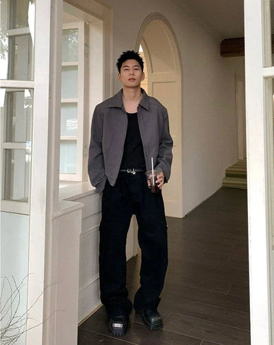 Holo Side Pockets Zipped Jacket-korean-fashion-Jacket-Holo's Closet-OH Garments
