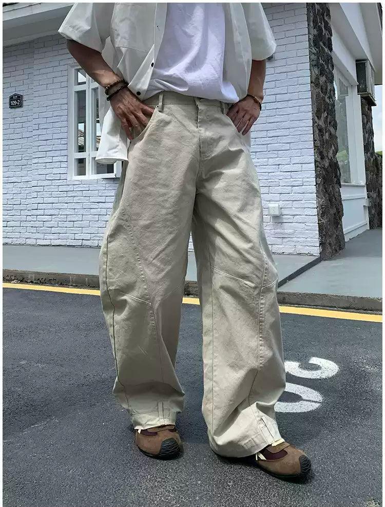 Holo Solid Seam Detail Pleated Pants-korean-fashion-Pants-Holo's Closet-OH Garments