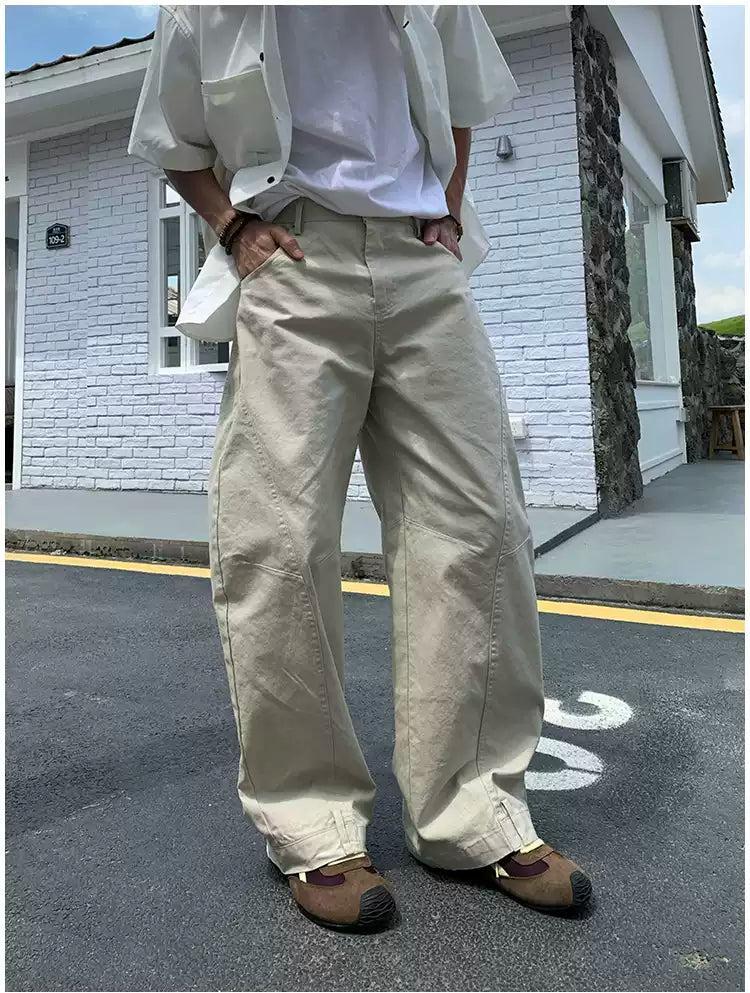 Holo Solid Seam Detail Pleated Pants-korean-fashion-Pants-Holo's Closet-OH Garments