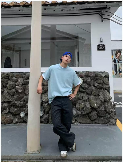Holo Solid Seam Detail Pleated Pants-korean-fashion-Pants-Holo's Closet-OH Garments
