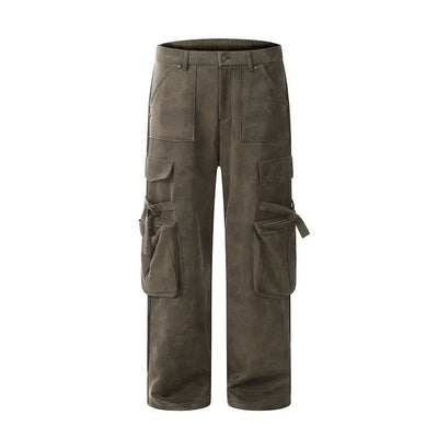 Holo Suede Textured Cargo Pants-korean-fashion-Pants-Holo's Closet-OH Garments