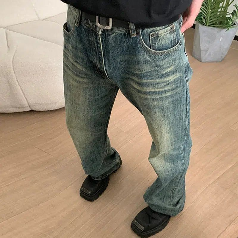 Holo Washed and Faded Jeans-korean-fashion-Jeans-Holo's Closet-OH Garments