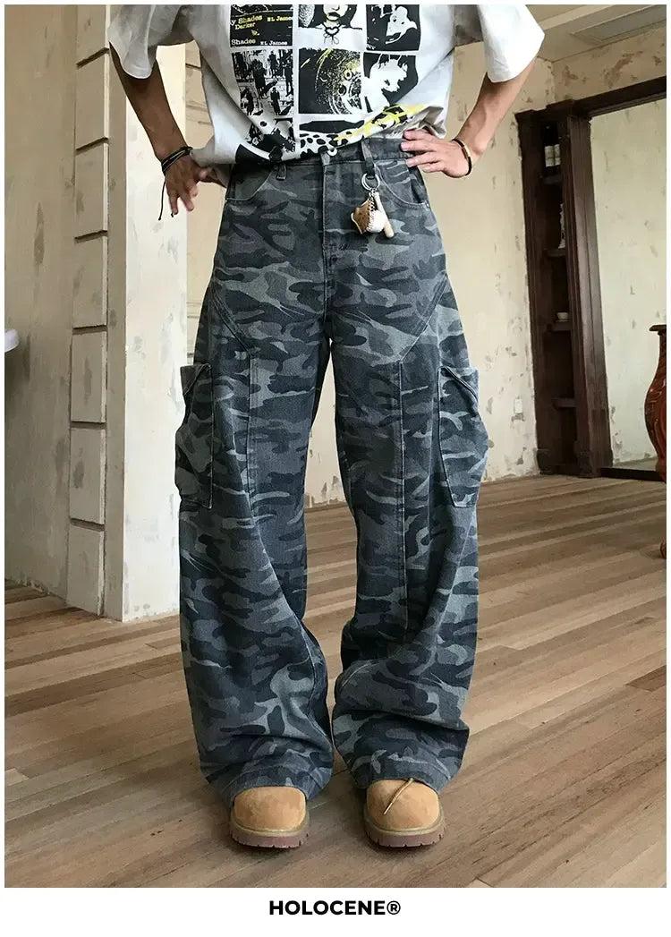 Holo Washed Camouflage Cargo Pants-korean-fashion-Pants-Holo's Closet-OH Garments