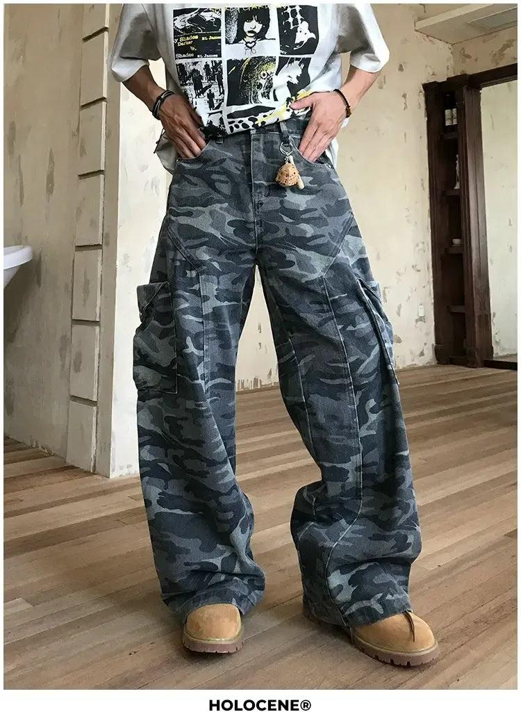 Holo Washed Camouflage Cargo Pants-korean-fashion-Pants-Holo's Closet-OH Garments