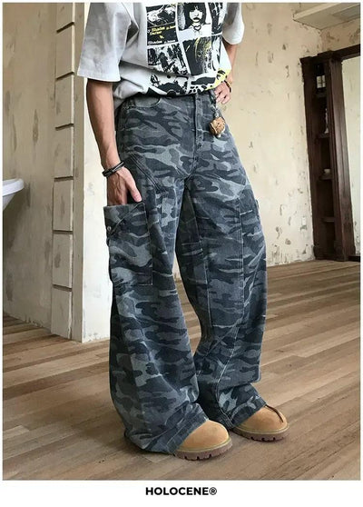 Holo Washed Camouflage Cargo Pants-korean-fashion-Pants-Holo's Closet-OH Garments
