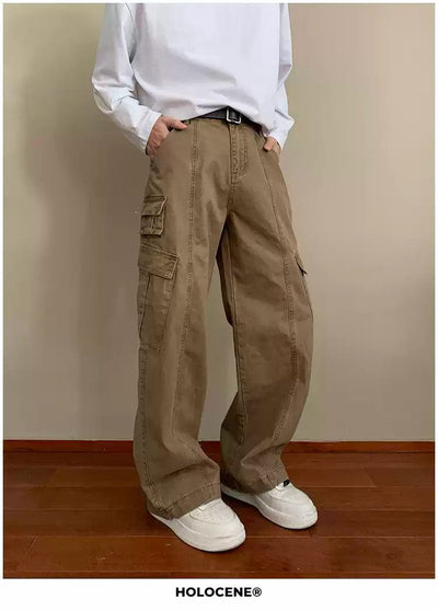 Holo Washed Utility Pocket Cargo Pants-korean-fashion-Pants-Holo's Closet-OH Garments