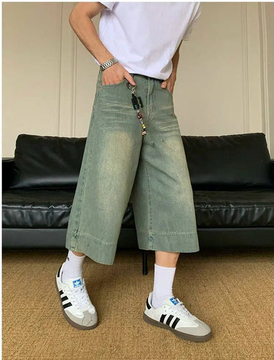 Holo Whiskers Faded Denim Shorts-korean-fashion-Shorts-Holo's Closet-OH Garments