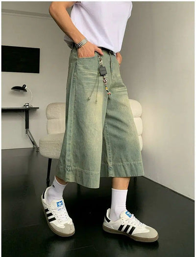 Holo Whiskers Faded Denim Shorts-korean-fashion-Shorts-Holo's Closet-OH Garments