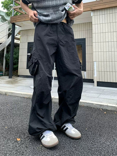 Holo Wide Cut Pleats Cargo Pants-korean-fashion-Pants-Holo's Closet-OH Garments