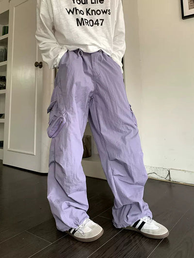 Holo Wide Cut Pleats Cargo Pants-korean-fashion-Pants-Holo's Closet-OH Garments