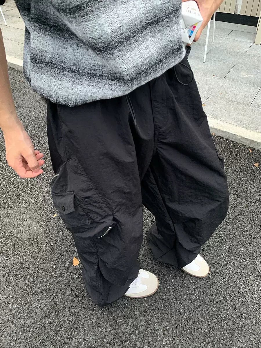 Holo Wide Cut Pleats Cargo Pants-korean-fashion-Pants-Holo's Closet-OH Garments