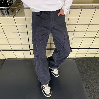 Holo Workwear Cargo Style Jeans-korean-fashion-Jeans-Holo's Closet-OH Garments