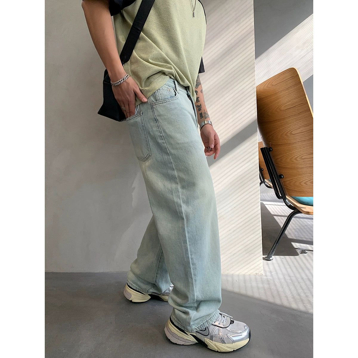 Hu Clean Washed Bootcut Jeans-korean-fashion-Jeans-Hu's Closet-OH Garments
