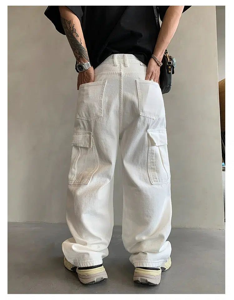 Hu Drawcord Loose Cargo Pants-korean-fashion-Pants-Hu's Closet-OH Garments