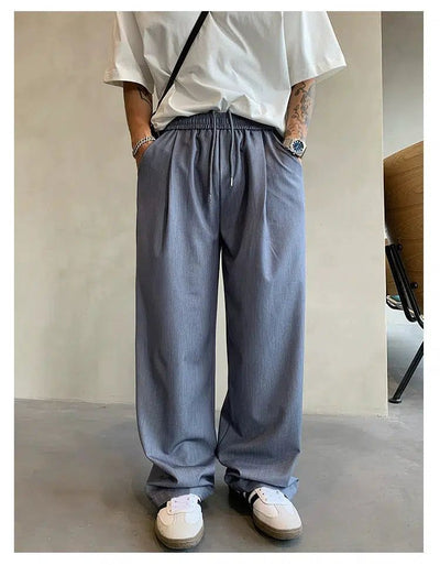 Hu Drawcord Wide Pleats Pants-korean-fashion-Pants-Hu's Closet-OH Garments